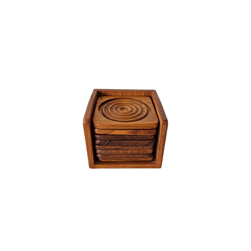Set of 8 Round Wooden Coasters (Goodwood)
